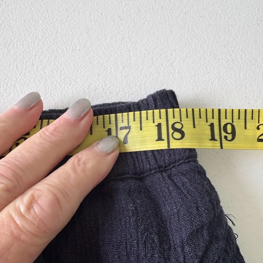 Poetry Linen Blend Drawstring Ankle Pants Size 14 Coastal Chic Navy Quiet Luxury - Picture 10 of 12